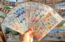 NIP Sparkly Kawaii 3D Epoxy Stickers: Whales, Unicorns, Castles: You Choose 