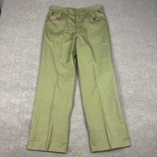 Vintage Boy Scouts of America Pants Youth 28W 28L Green Red Trim Talon 50s 60s