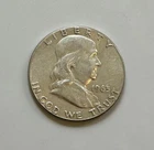 1963 Ben Franklin Half Dollar Silver Coin Circulated Ungraded