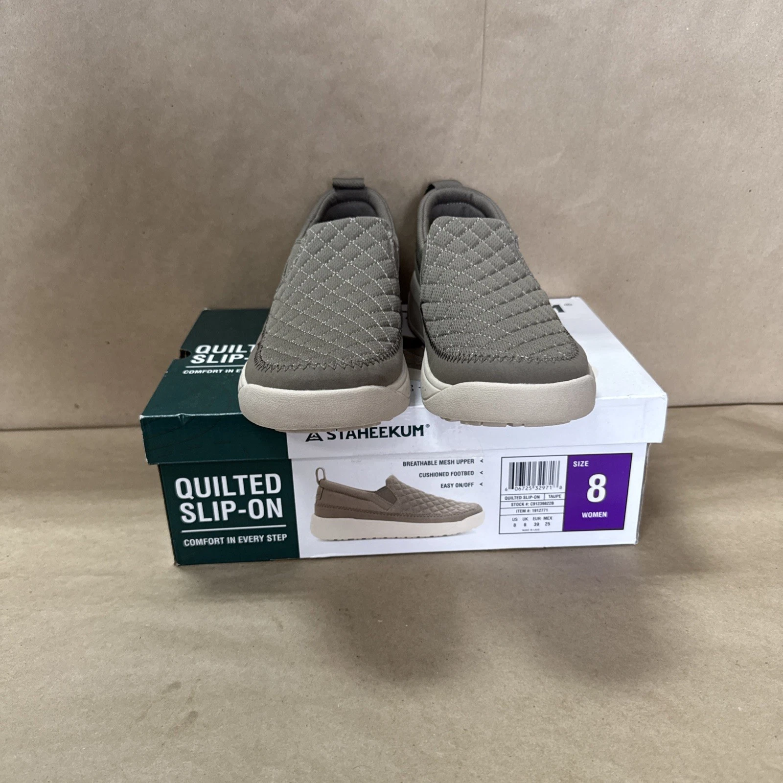 Staheekum Quilted Slip-On Women's Tan Round Toe Casual SEE DESCRIPTION