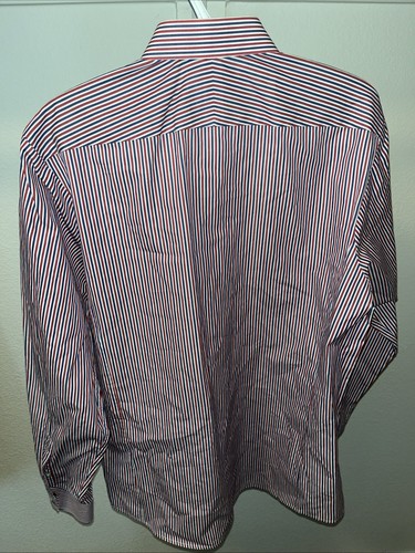 Thomas Pink White Red & Blue Striped Shirt w/ FlipCuffs - 16 x 41 - Picture 2 of 12
