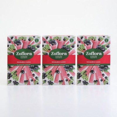 3xZoflora Duftbeutel 2er Pack - Rhabarber & Cassis