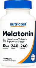 Melatonin 10Mg, 240 Tablets - 10Mg per Serving, Non-Gmo, Gluten Free