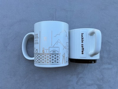 Set of 2: Starbucks Reserve Taipei 101 Mug + Luckin Coffee Mug