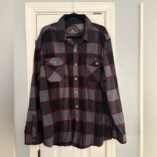 Freedom Foundry Dry Goods Grizzly Flex Fleece Shirt Flannel Black Red XXLarge