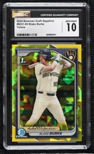 2024 Bowman Chrome Draft Sapphire Edition Yellow 18/75 Blake Burke CGC 10 0h29