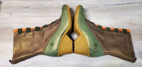 Timberland Urban Mallard High Heeled Rain Duck Boots Tan Grn Orng Women’s SZ 11 - Picture 10 of 24