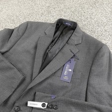 NEW Stafford Blazer Mens 42R Gray Check Wool Classic Fit Sport Coat Jacket Suit