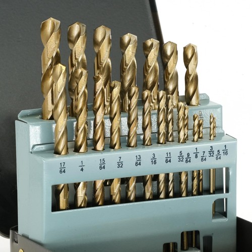 29PCS Cobalt Drill Bit Set (1/16"-3/8"), M35 High Speed Steel, Twist Jobber L...
