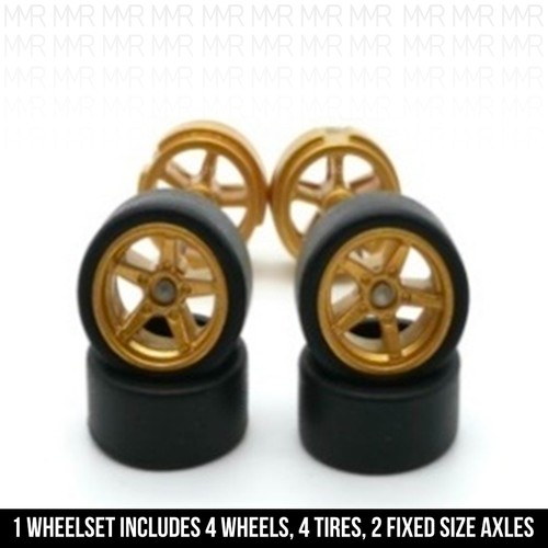 1/64 Scale 5 SPOKE v7 Staggered Real Rider Wheels Rims Tire Set for Hot - Picture 12 of 35