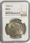 1928 S PEACE "NGC MS63"- RARE / TONING PEACE, STUNNING HIGH POINTS -HAIR!🌈 💥 ✅