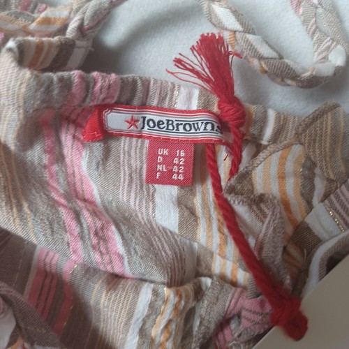 Joe Browns Candy Stripe Sundress Womens Size 16 Pink Frill Summer Dress Midi NEW - Picture 11 of 12