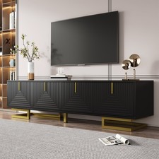 Modern TV Stand 160cm 4-Door TV Unit Cabinet Storage Living Room Furniture Black