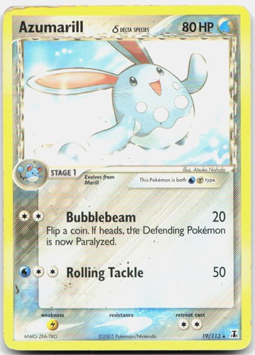 Azumarill 19/113 Rare Delta Species Pokemon Heavily Played