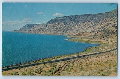 c1960 Abert Rim Oregon OR Postcard Abert Lake 2500 Ft. Valley Floor Aerial View