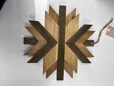 Rustic Wooden Snowflake Wall D cor   Handcrafted Geometric Design