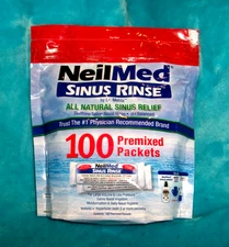 NEILMED Sinus Rinse Relief-Nasal Congestion-100 Premixed Packets- All Natural