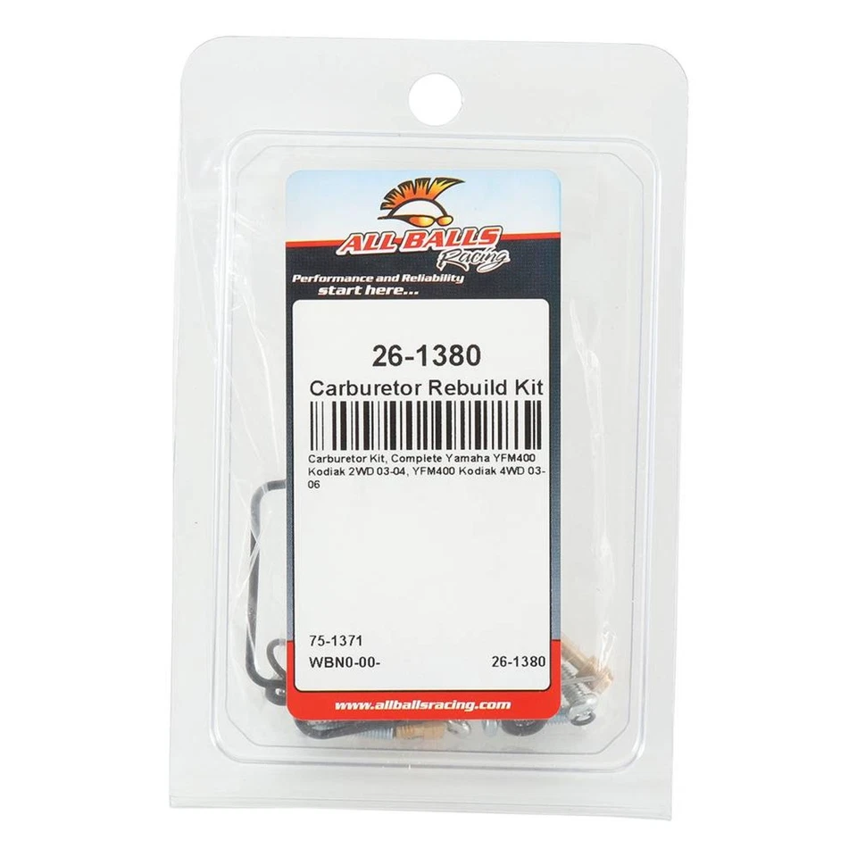 All Balls Carburetor Rebuild Kit 26-1380 For Yamaha YFM400 Kodiak 2WD 03-04 Foto 4 de 4