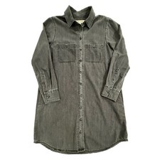 Madewell Womens Black Denim Button Front Mini Shirt Dress H2278 Size XS W474