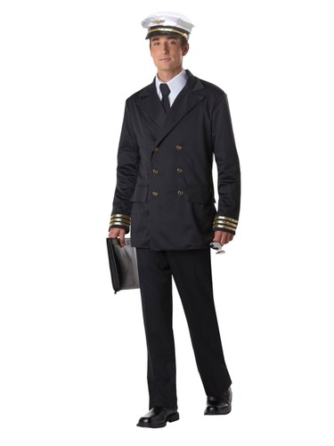California Costumes Mens Retro Pilot Costume with Airline Captain Hat XL - 第 1/1 張圖片