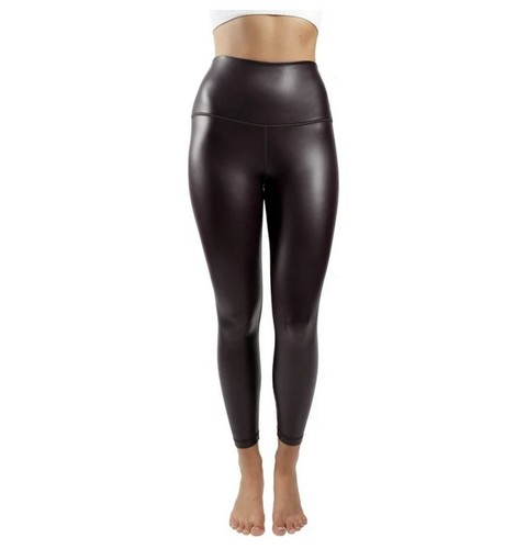 90 Degree by Reflex Super High Waist Kunstleder Leggings Small Dark Cherry - Bild 5 von 5