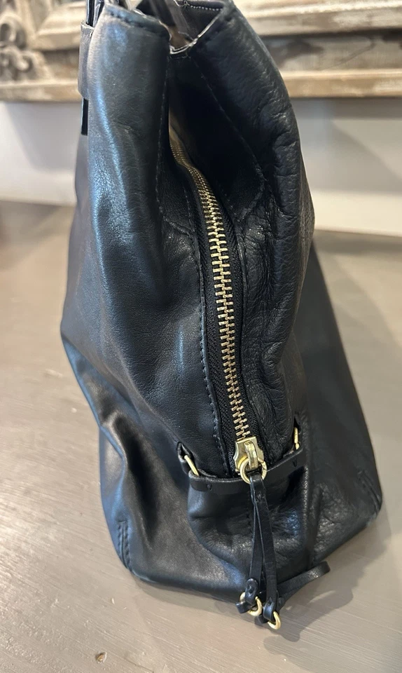 ELLEN TRACY из натуральной кожи руки/наплечная сумка сумочка цвет черный - Изображение 4 из 4