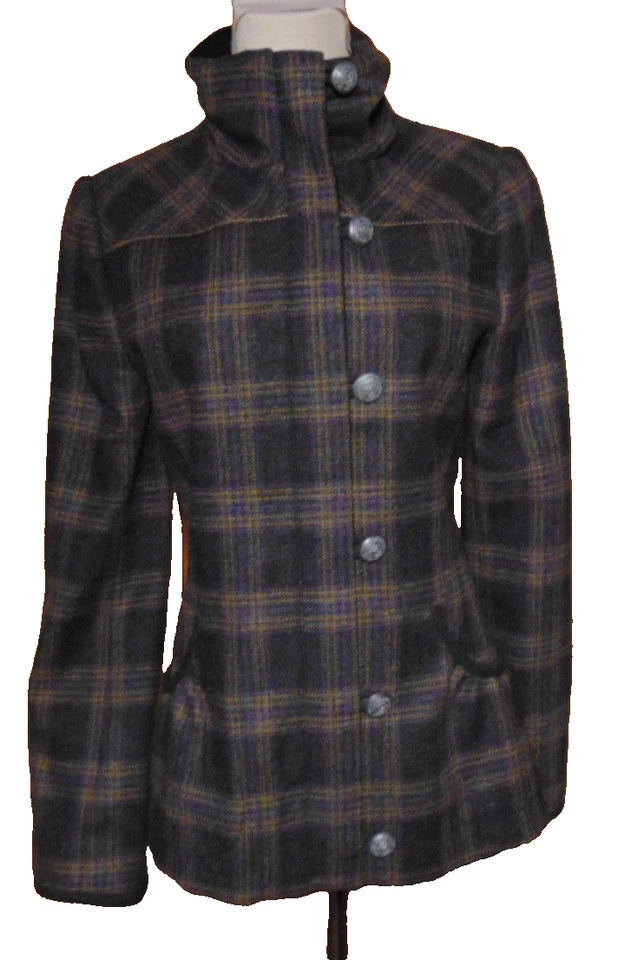 Jaqueta xadrez Dubarry of Ireland Betony tweed zíper completo UE 34 OU EUA 4 - Imagem 4 de 4