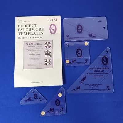 Marti Michell Perfect Patchwork Templates Set M  - 12 Inch Five-Patch Block 8955