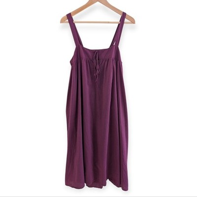 NATURAL LIFE Womens Purple Midi Sundress Bohemian Medium
