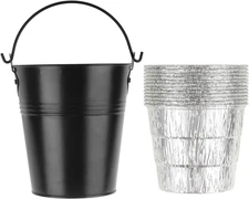 Drip Grease Bucket and 12-Pack Liners for Traeger 20/22/34 Series, Pit Boss Etc 