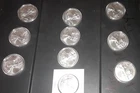 Lot of Ten 2014 American Eagle Silver $1 Dollar Coins Uncirculated