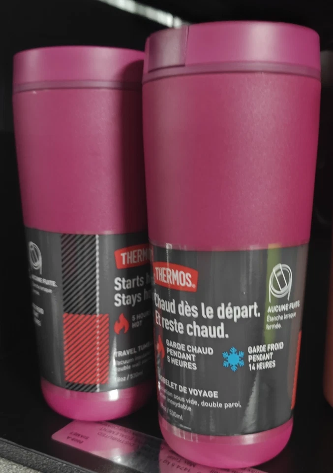 Juego 2 Piezas Termo Vaso de Viaje Aislado al Vacío Doble Pared 18 Oz Foto 3 de 4