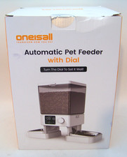 Oneisall Automatic Double Cat Pet Feeder with Dial 20 cups/5L, White, NEW Sealed