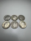1948-1964 Silver Roosevelt Dimes, Lot of 6