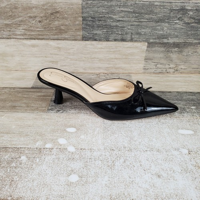 #ad Jessica Simpson Ruelynn Womens Mule Sz 7.5 M Black Patent Leather Pointed Toe $16.87