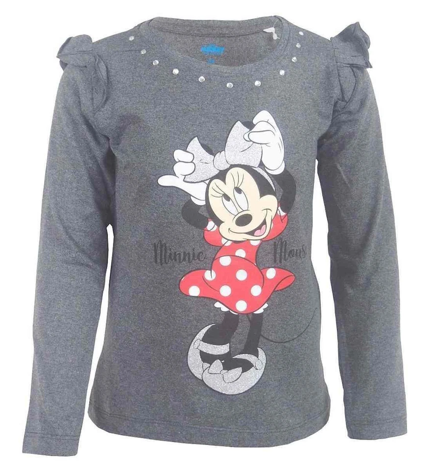 Disney Minnie Mouse Mädchen Langarmshirt Rüschen Glitzer Gr. 110 - Bild 1 von 2