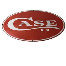 Vintage Case xx Knives Sign - Porcelain Advertisement Gas Pump Station Sign