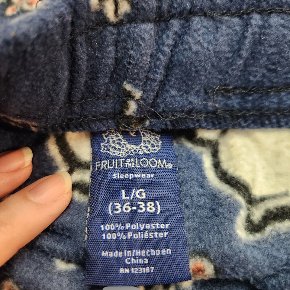 Muñeco de nieve para hombre L dormir pantalones de salón cintura elástica cordón bolsillos polar FOTL Foto 3 de 4