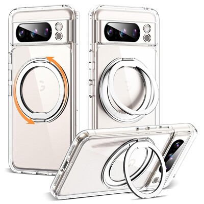 Shockproof Rubber Case Mag Safe Ring Stand Cover For Google Pixel 8A 9 Pro