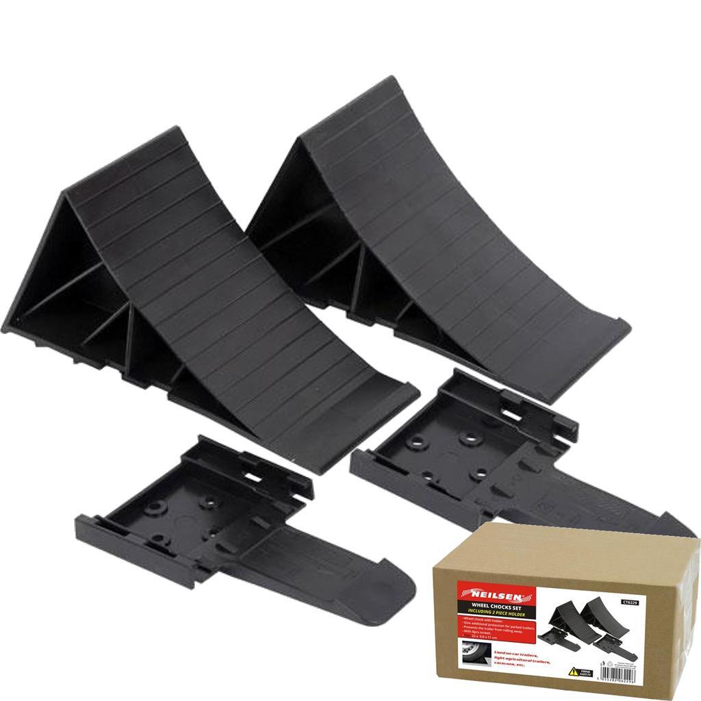 2pc Caravan Truck Van Car Trailer Motorhome Wheel Chocks Blocks CT6229