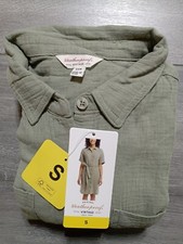 Weatherproof Vintage Dress Adult Womens Small Green Gauze Belted Spring/Summer