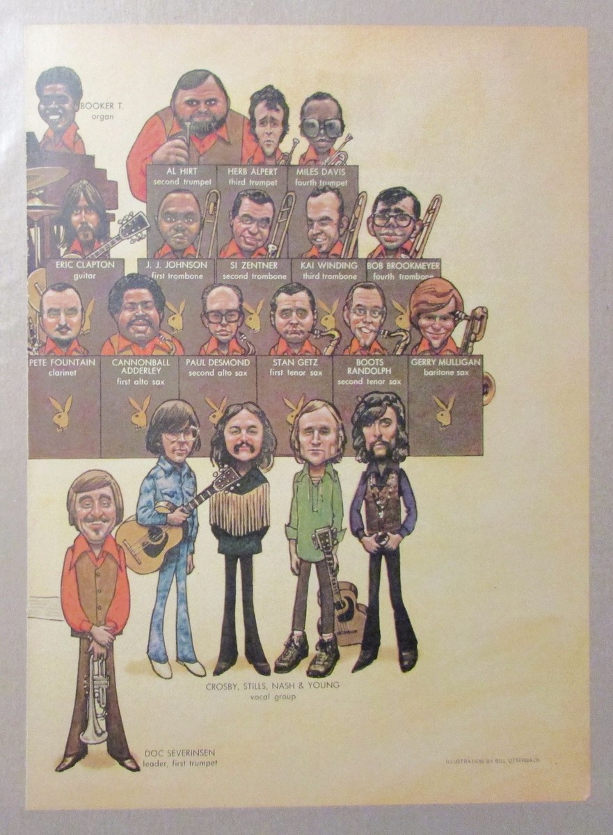 1971 Playboy All-Star Band Print Ad 16x11