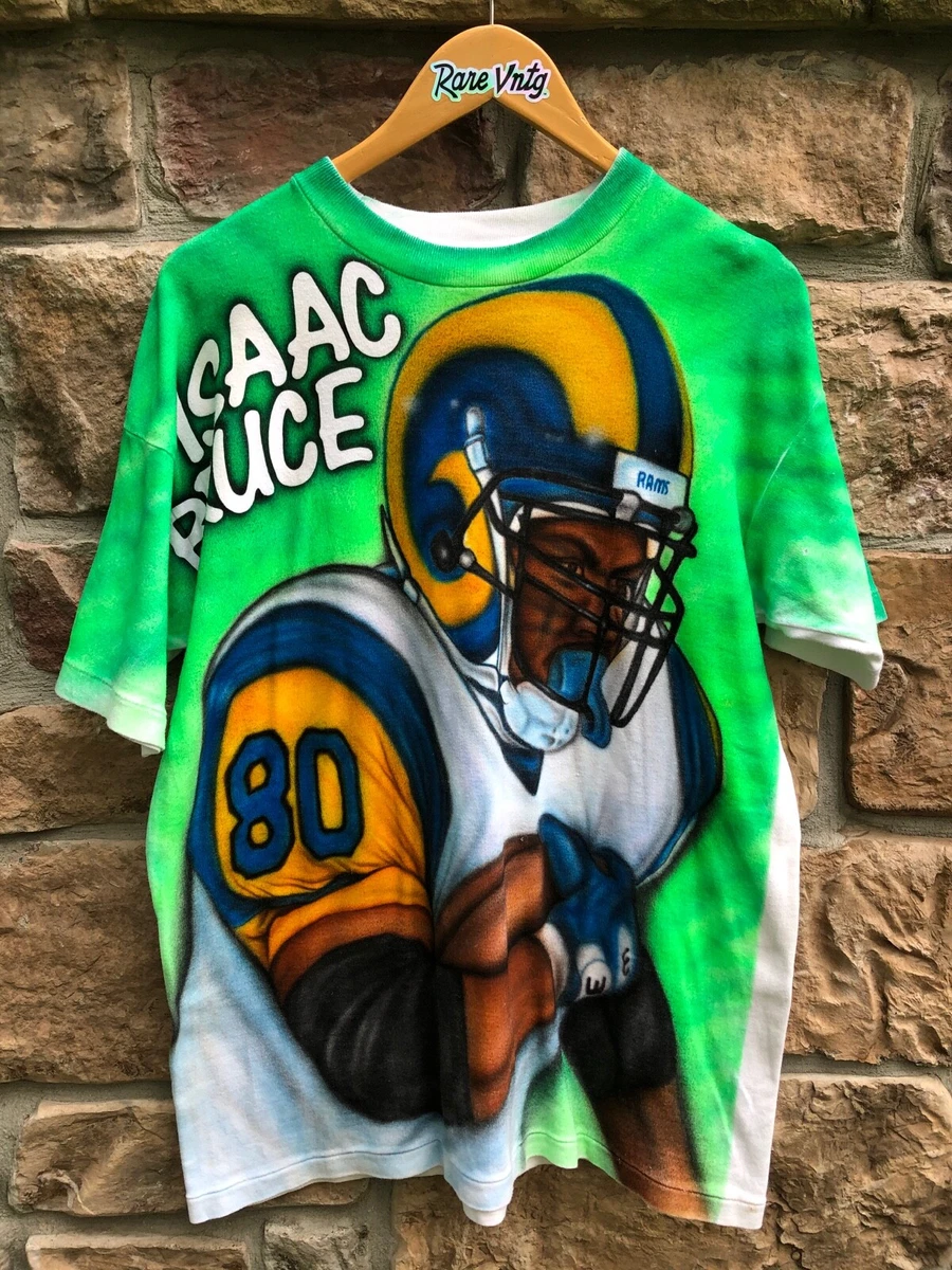 90's Issac Bruce St Louis Rams Airbrush NFL T Shirt Size Large Los Angeles