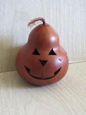 VTG Meadowbrook Primitive Folk Jack O Lantern 2 Teeth Gourd Fall Halloween 4.5"