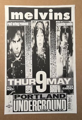 Original 1991 Melvins Portland Underground Concert Poster 11” x 17