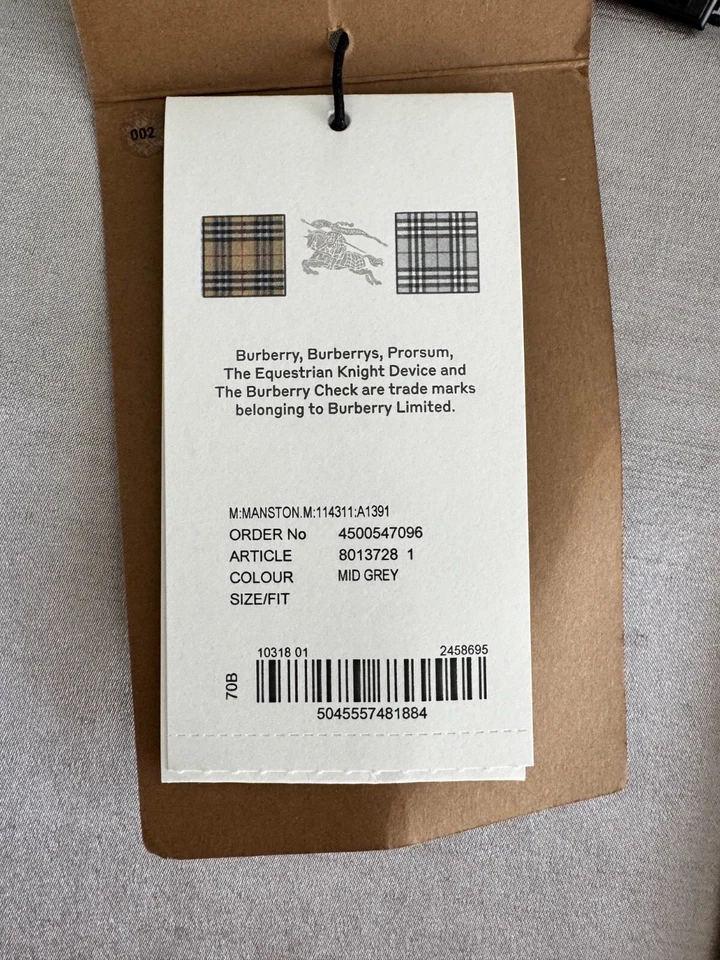 Corbata clásica Burberry Manston monograma seda gris medio 8013728 Foto 4 de 4