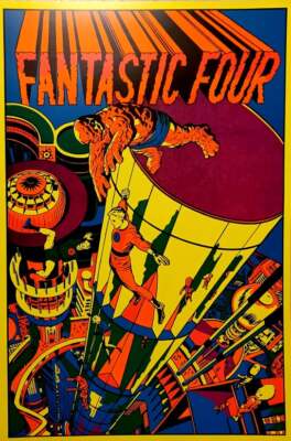 Fantastic Four by Jack Kirby 20x30 Black Light Art Marvel Comics