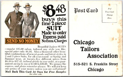 Chicago Tailors Association Advertising Postcard Made to Your Order Men ...