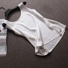 Women 100% Pure Silk Tank Sleeveless Top Knit Vest Singlet Blouse Soft Short New