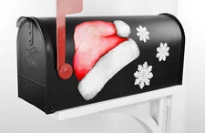 Mailbox Magnet (Partial Cover) Red Santa Hat with 3 Snowflakes Christmas Decor